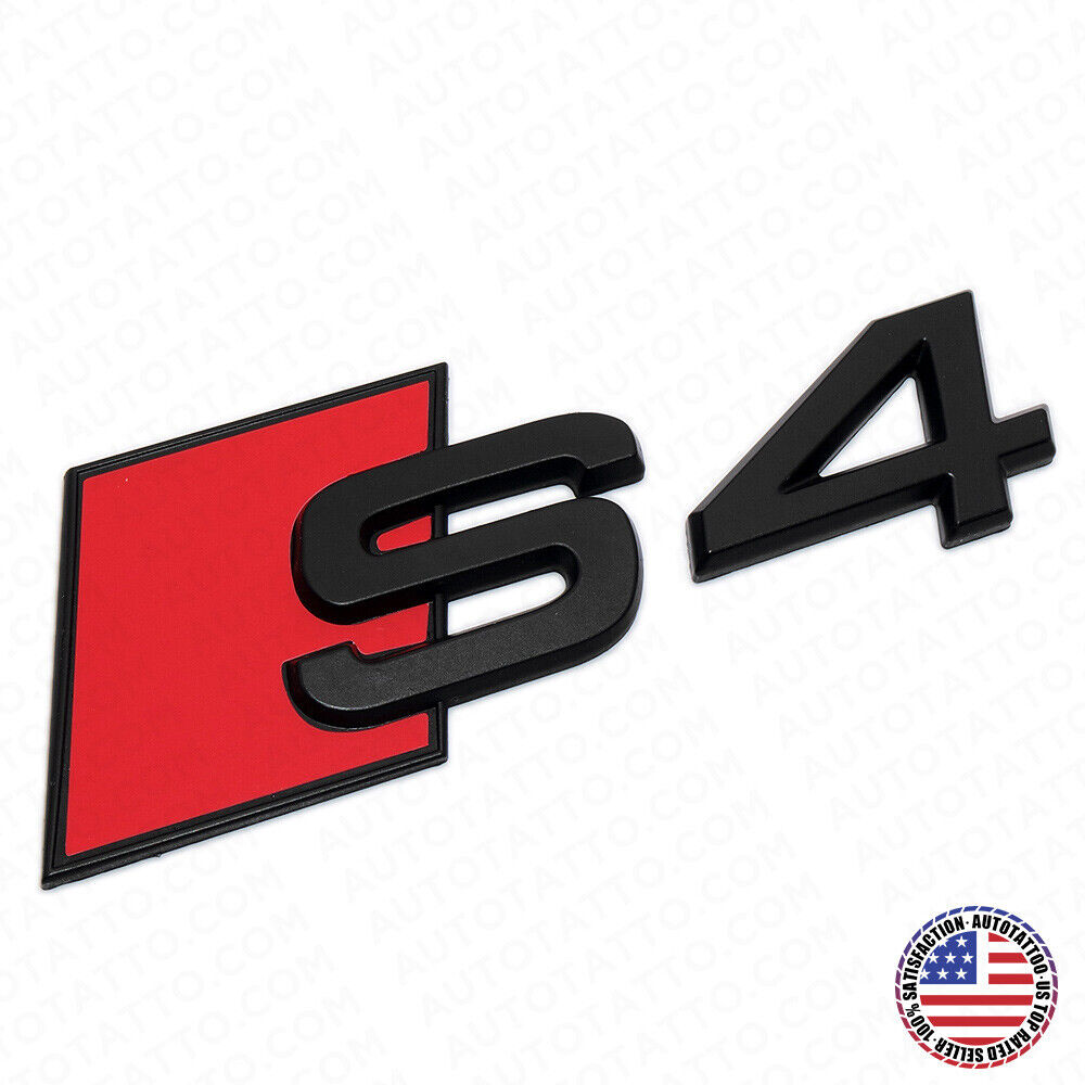 For Audi S4 Matte Black Rear Letter Tail Badge Trunk Emblem Badge Logo Sport 