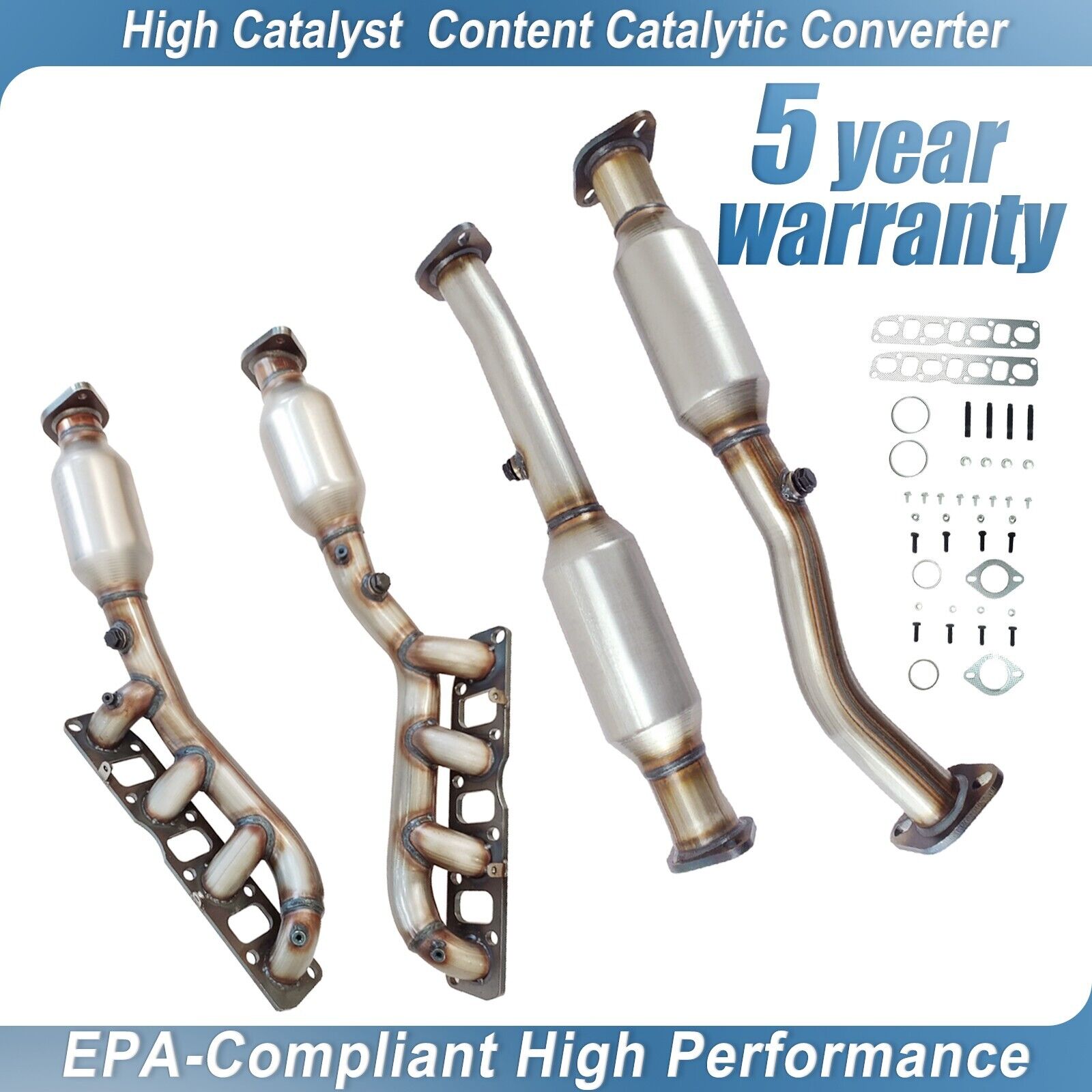 4X Catalytic Converters For 2004-2015 Nissan Titan 5.6L Front + Rear EPA