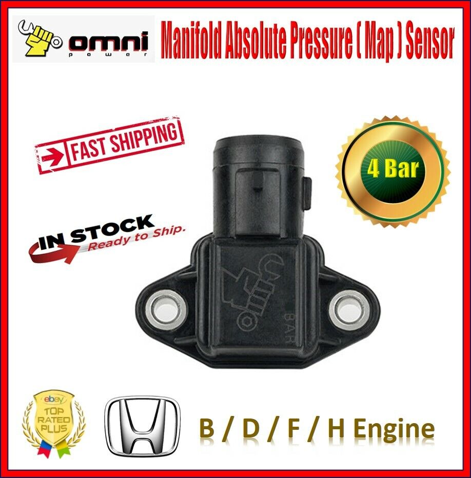 Omni Power 4 Bar MAP Sensor Black For Honda Acura B D E H Engine Civic Integra