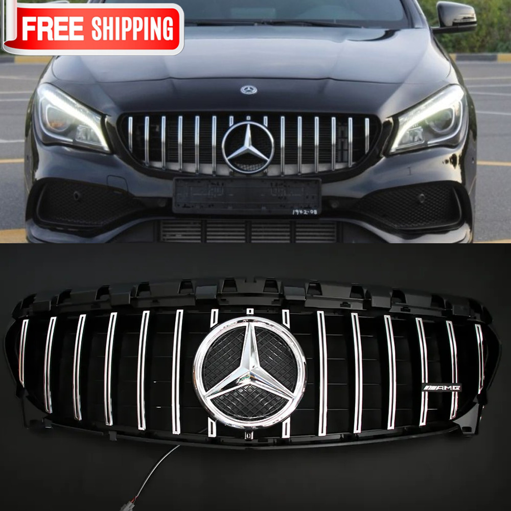 Chrome Front Grill Grille W/Led Star For Mercedes CLA250 CLA W117 C117 2013-2019