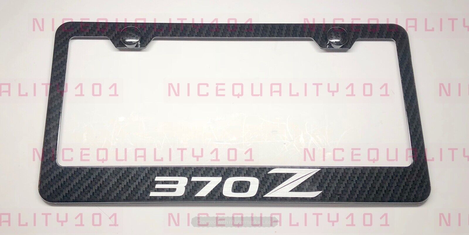 370Z 100% Carbon Fiber Style Stainless Metal License Frame Holder Rust Free