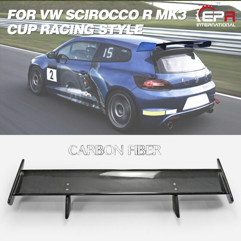 CR-Style Carbon Fiber Rear Trunk Spoiler Wing For Volkswagen VW Scirocco R MK3