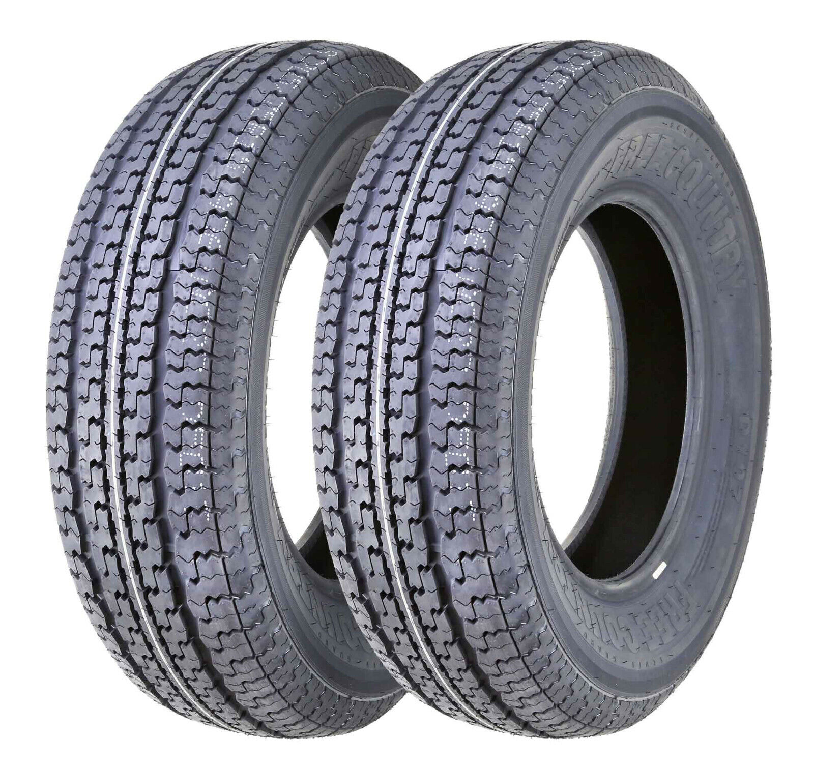 2 ST175/80R13 FREE COUNTRY Trailer Tires  Radial 8 Ply LR M w/Scuff Guard