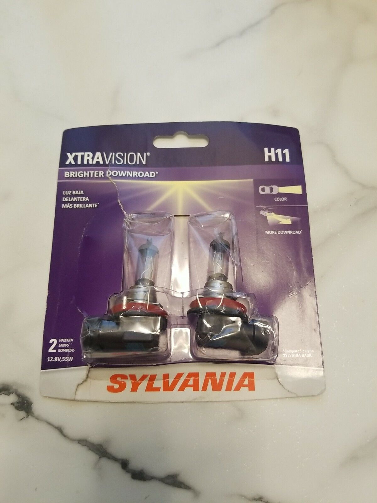 Sylvania XTRAVISION H11 Pair Set High Performance Headlight 2 Bulbs New Other