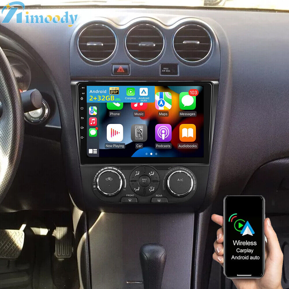 For 2008-2012 Nissan Altima Apple CarPlay Car Radio Android 13 GPS Stereo 2+32GB