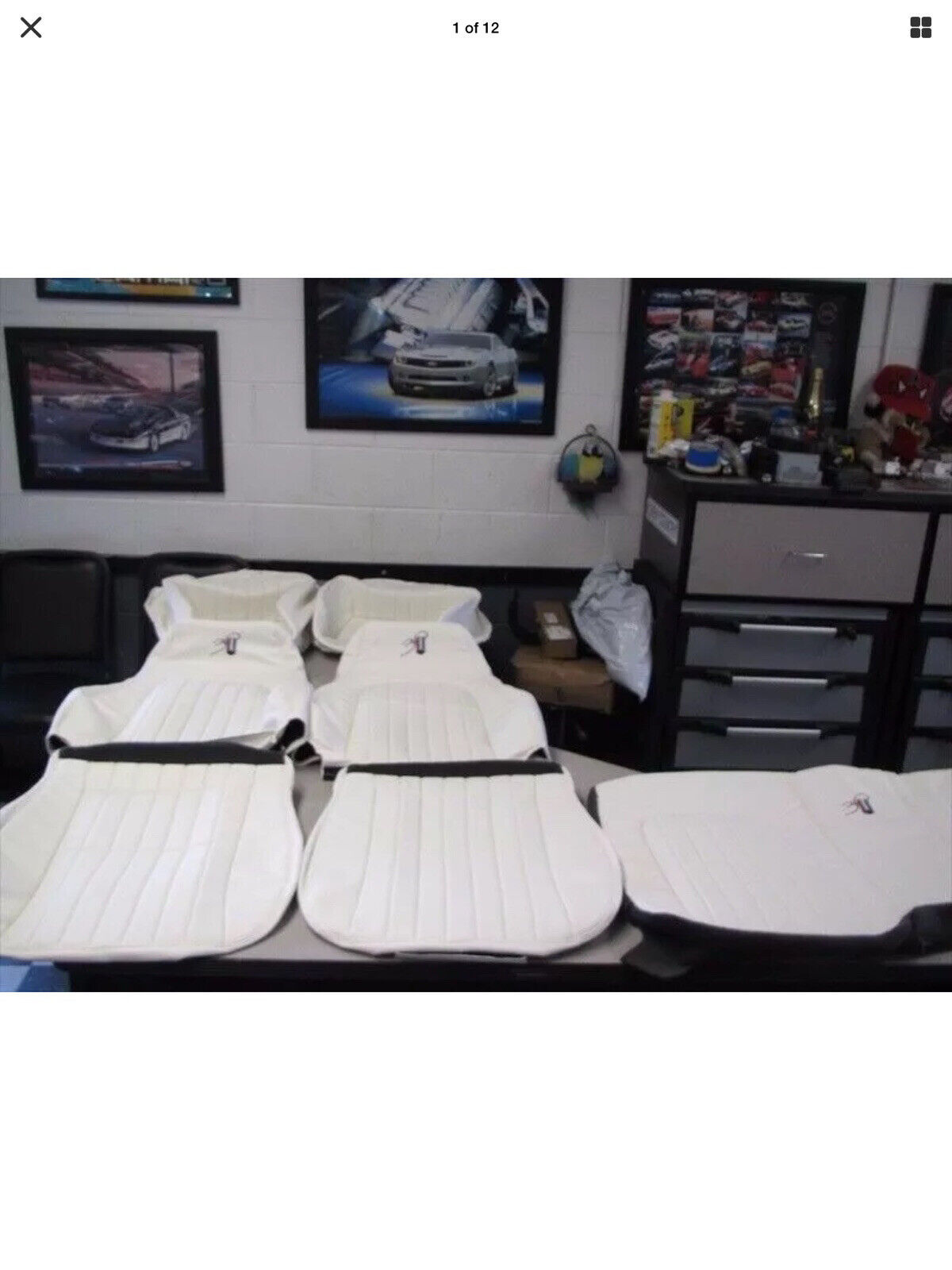 97 30th Anniversary Camaro SeatCovers WhiteW/White Perforated Inserts. IN STOCK