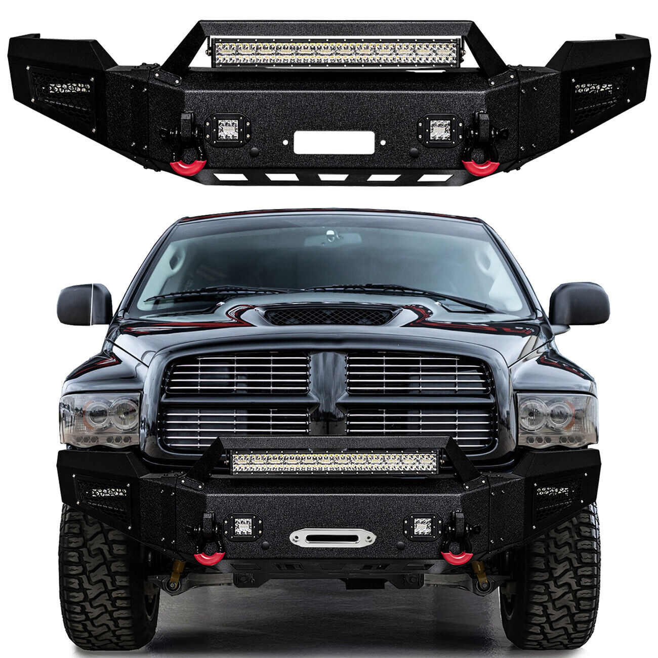 Vijay For 2003-2005 Dodge Ram 2500 3500 Front or Rear Bumper with Lights