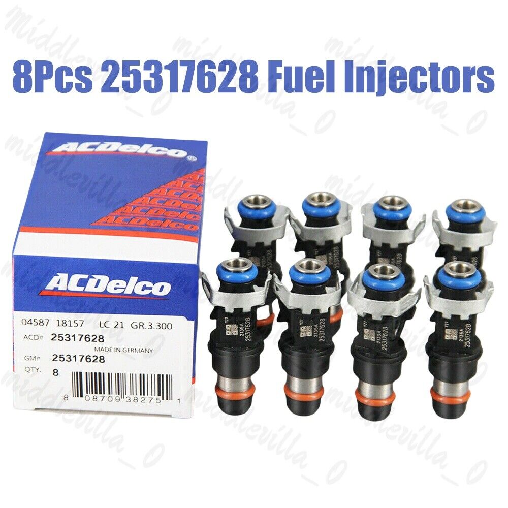 New 8Pcs OEM 25317628 Fuel Injectors For 99-07 Chevy Silverado GMC 4.8/5.3/6.0L