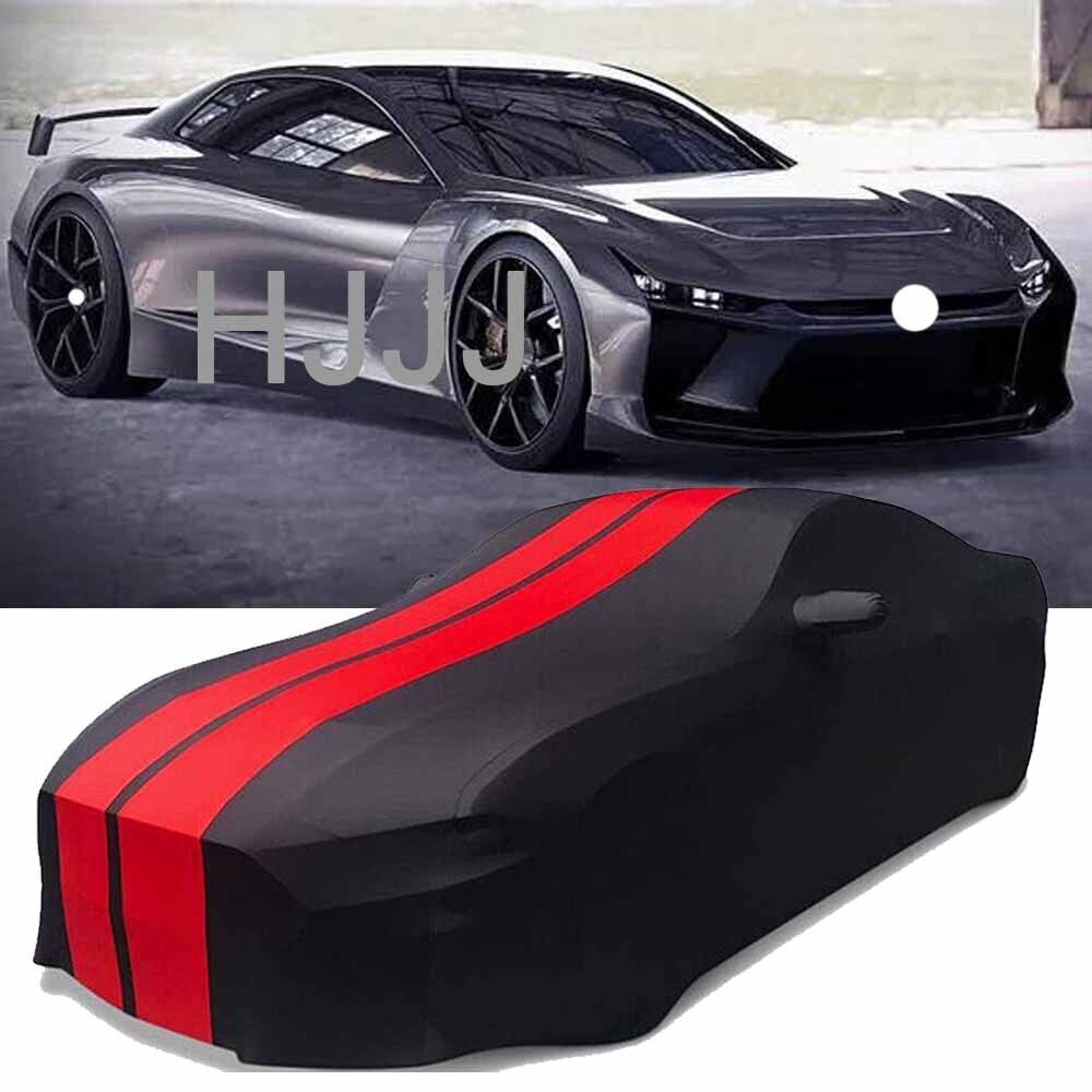 Red/Black Indoor Car Cover Stain Stretch Dustproof For Chevrolet Camaro ZL1