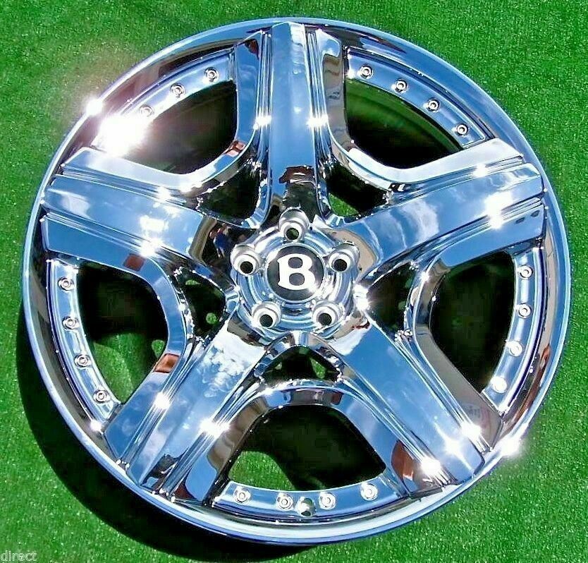 NEW Chrome Factory Bentley Wheels OEM Mulliner 21 in Flying Spur Continental GT