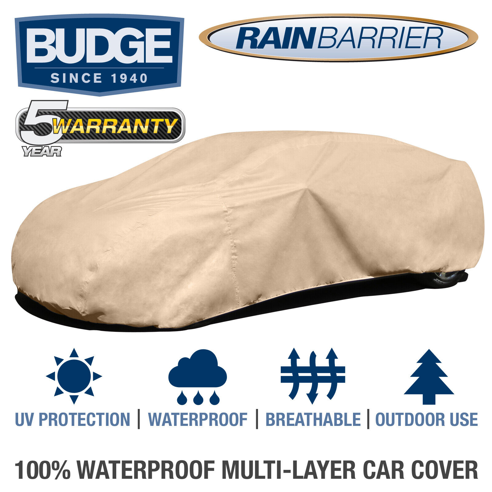 Budge Rain Barrier Car Cover Fits Jaguar XF 2012 | Waterproof | Breathable