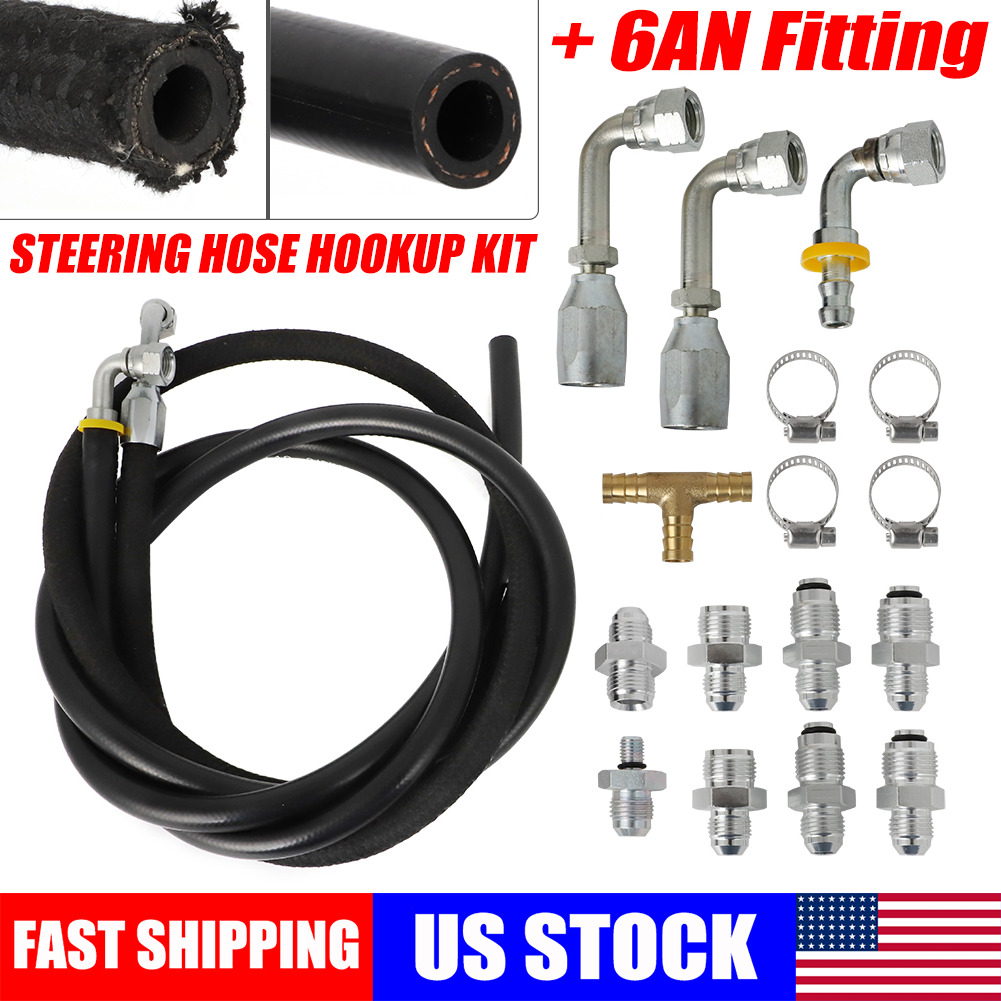 Steering Hose Hookup w/ 6AN Fitting For Hydroboost Power Brake Booster Car/Truck