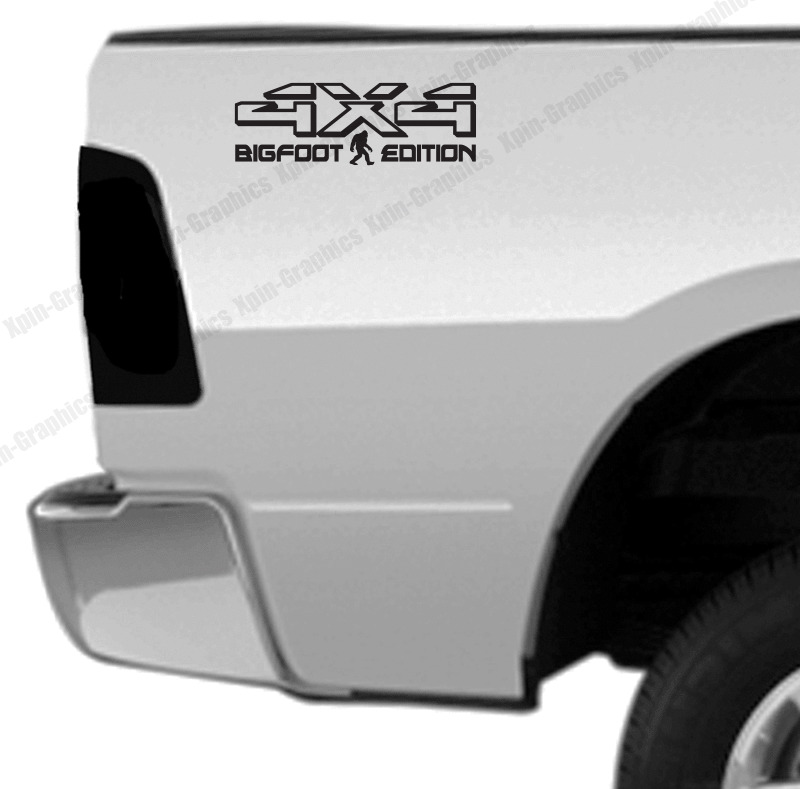 2x 4x4 Bigfoot Edition Sticker Decal Truck Bed Side Fits Ford GMC Chevrolet Ram