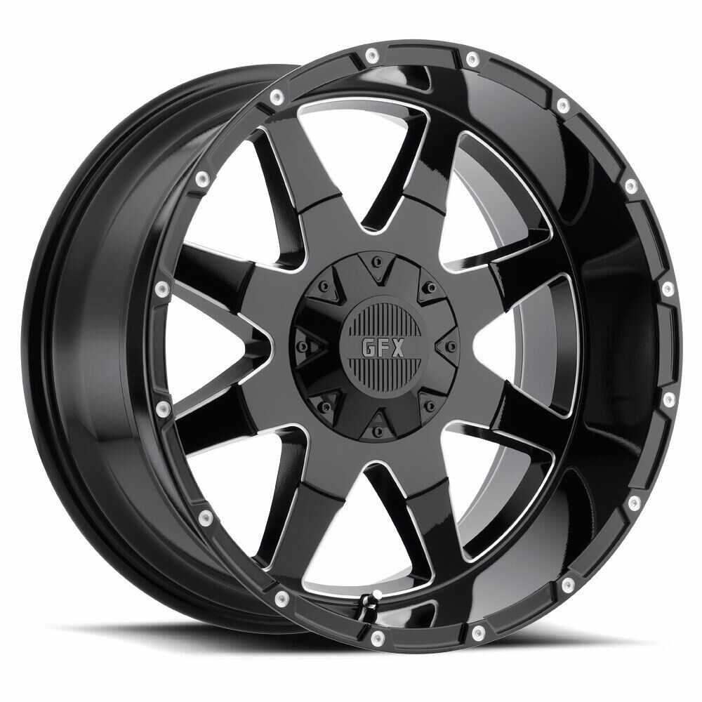 New 17x9 5-135 5-139.7 TR-12 Gloss Black Milled Wheel Rim