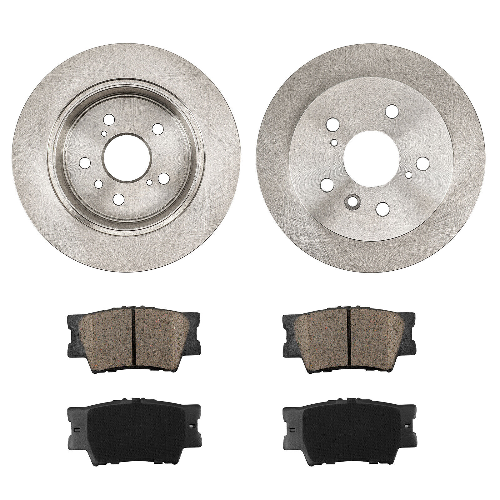 Rear Solid Brake Rotors W/ Ceramic Pads For 2013-2017 ES300h ES350 Avalon Camry