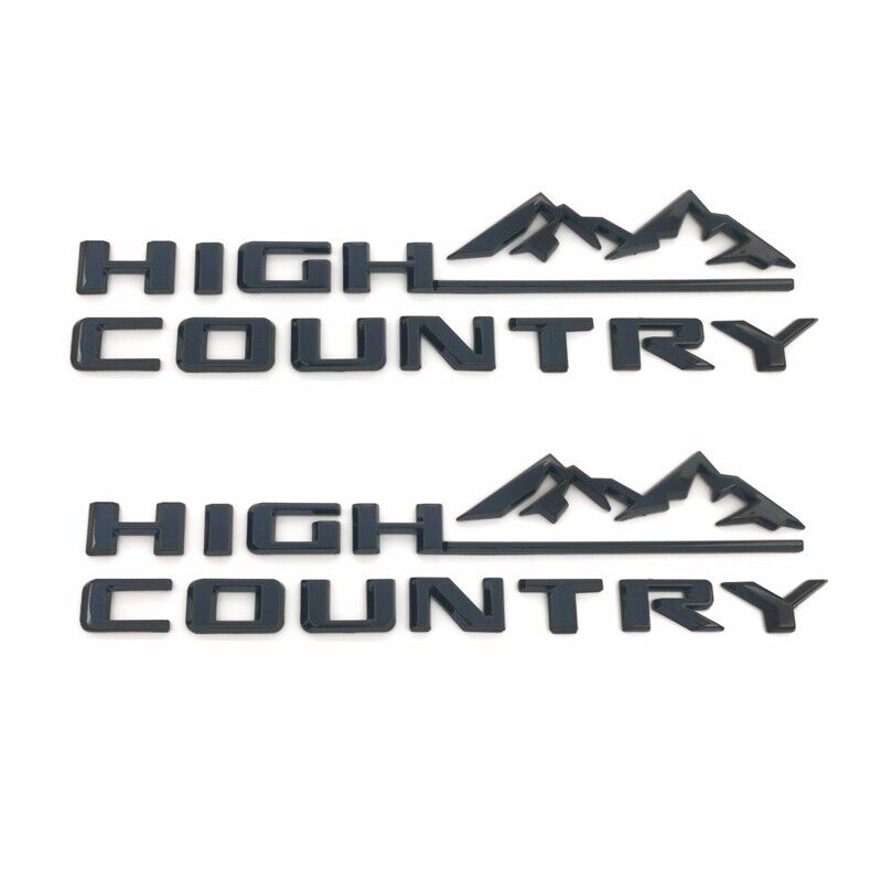 2X Gloss High Country Emblem Fender Door Tailgate Badge For Silverado OEM