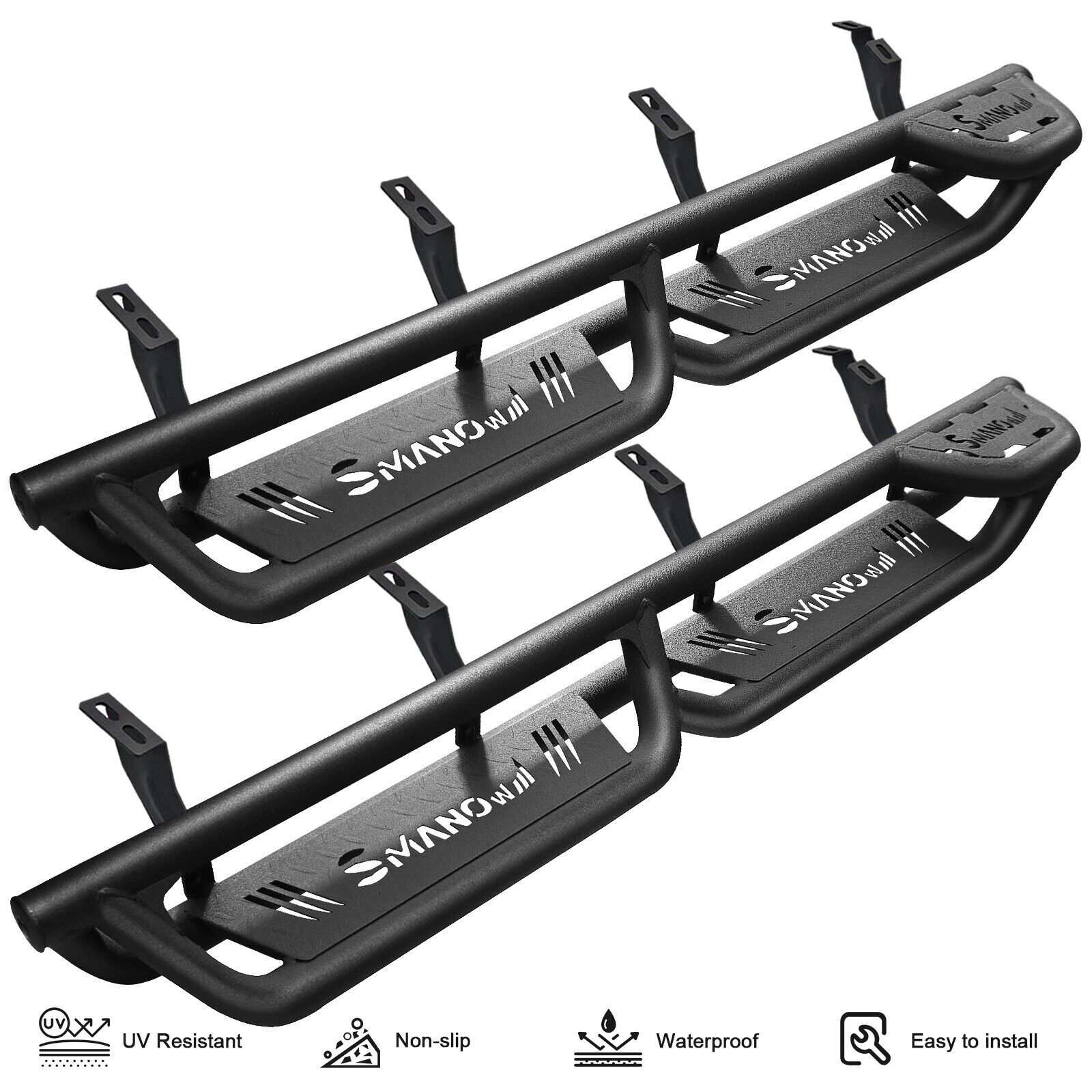 For 2024 Toyota Tacoma Double/Crew Cab BXWQ Running Boards BLK Drop Down Step
