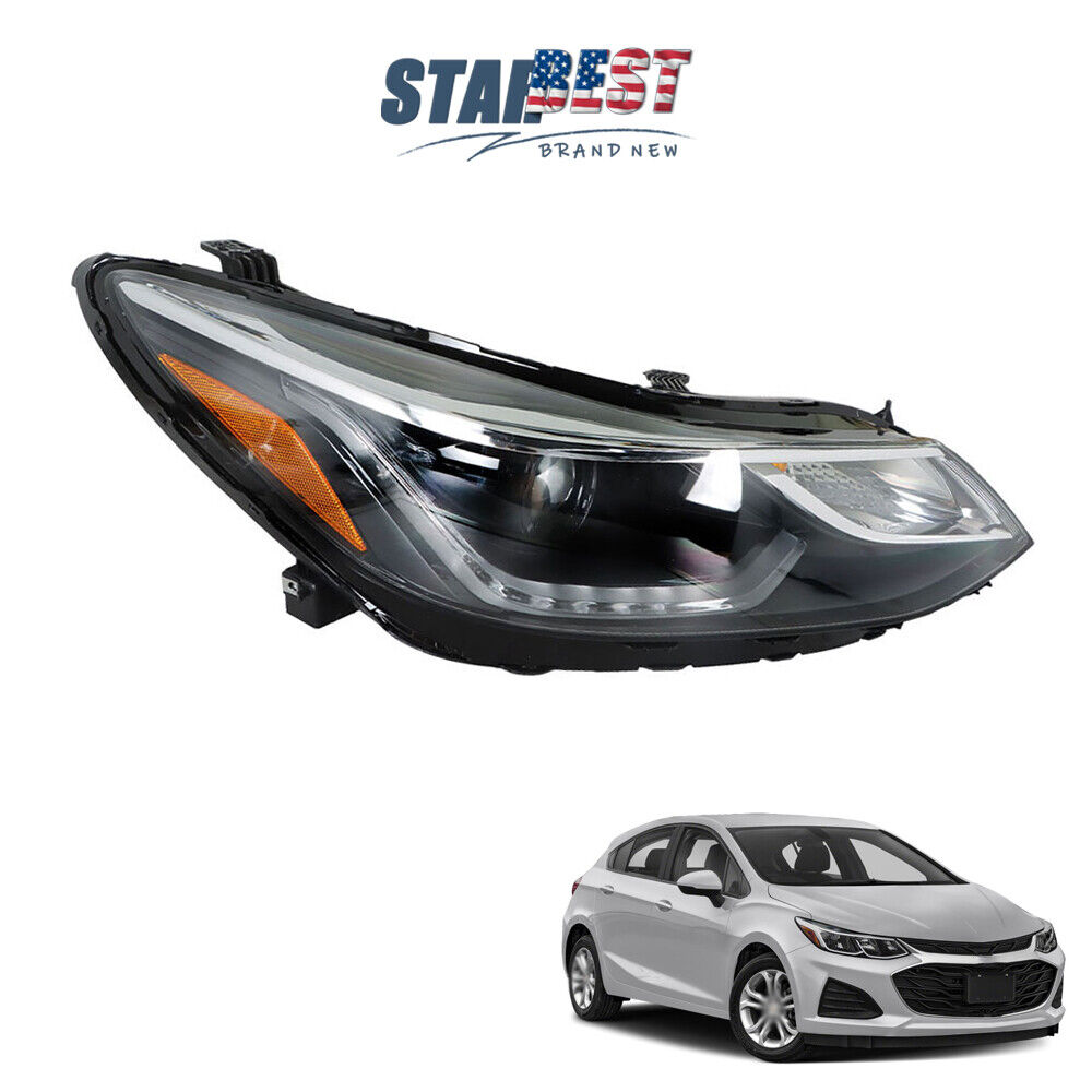 Headlight Clear Housing For 2016-2019 Chevy Cruze Right Side Front LED Headlamp
