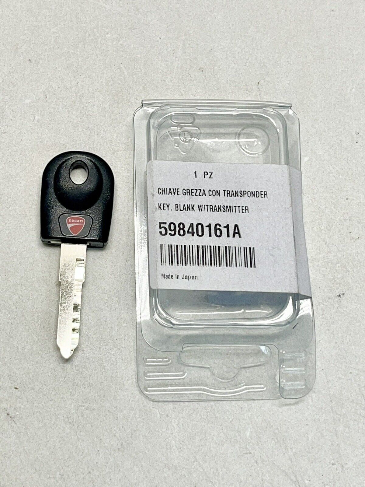 New Genuine Ducati OEM Key Blank with Transmitter 59840161A