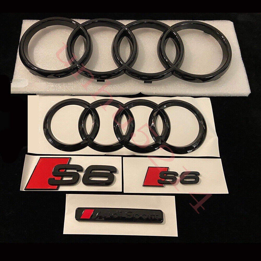 Audi S6 Gloss Black Full Badges Package OEM Exclusive Pack For Audi S6 C7 C8