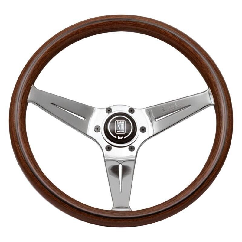 NARDI Italy Steering Wheel Deep Corn Wood Polished Spokes 350mm