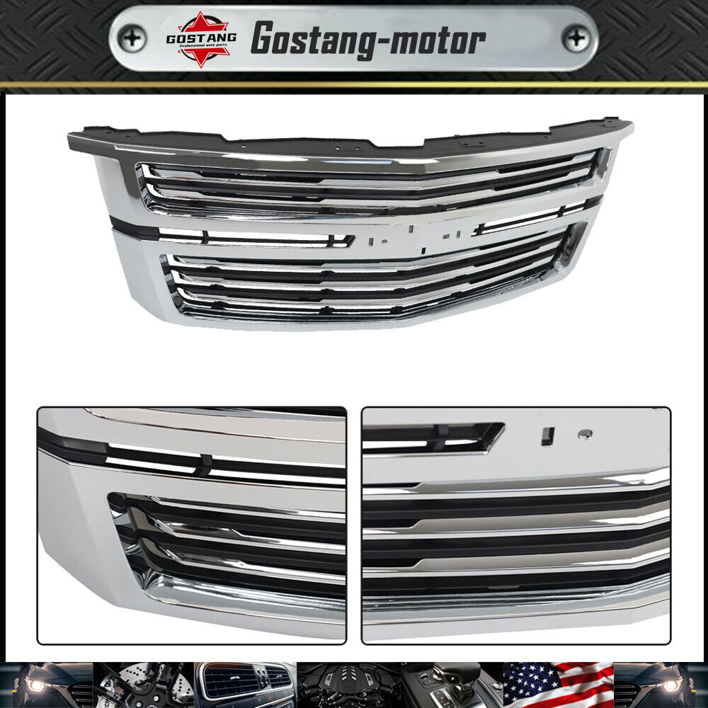 For 2015-2020 Chevy Tahoe/Suburban LTZ Front Upper Grille Chrome GM1200704