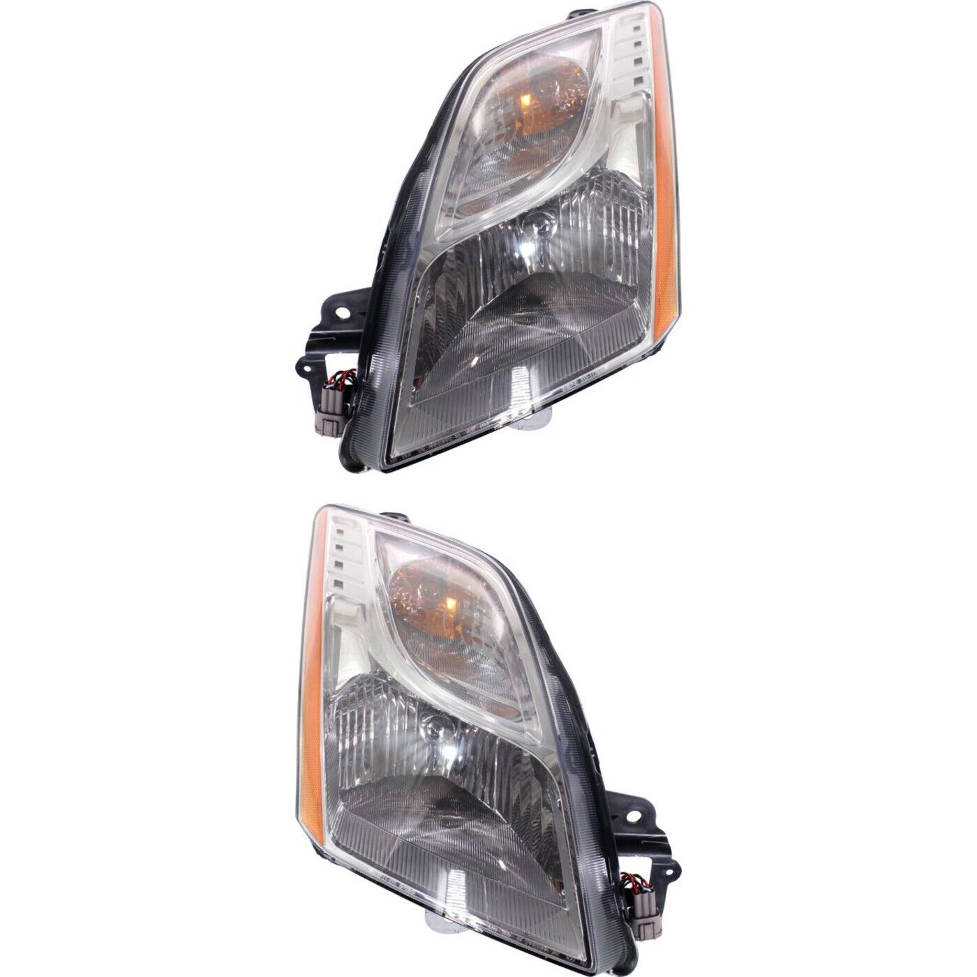 Headlight w/ Chrome Int. LH and RH For 2010-2012 Nissan Sentra Base/S/SL Models