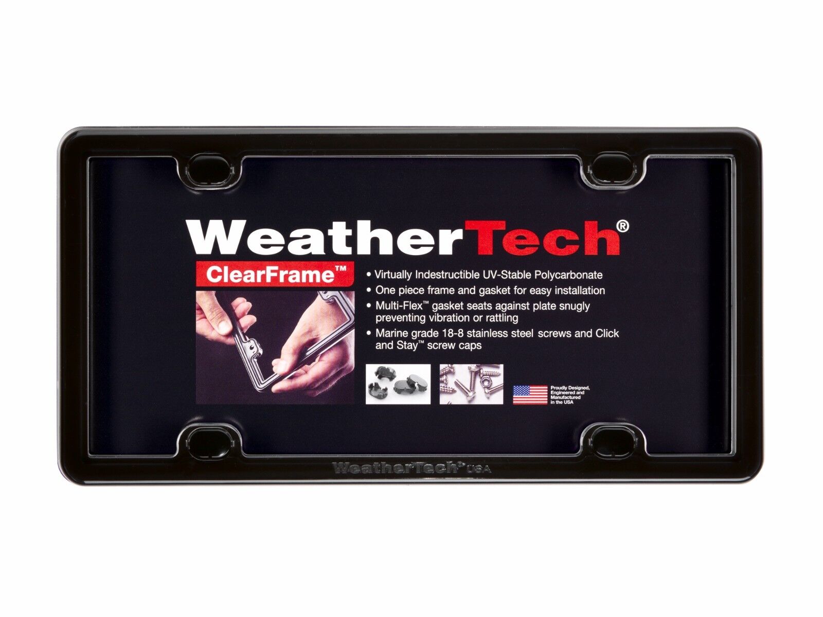WeatherTech ClearFrame License Plate Frame- Durable Frame - 1 Pack - 17 Colors