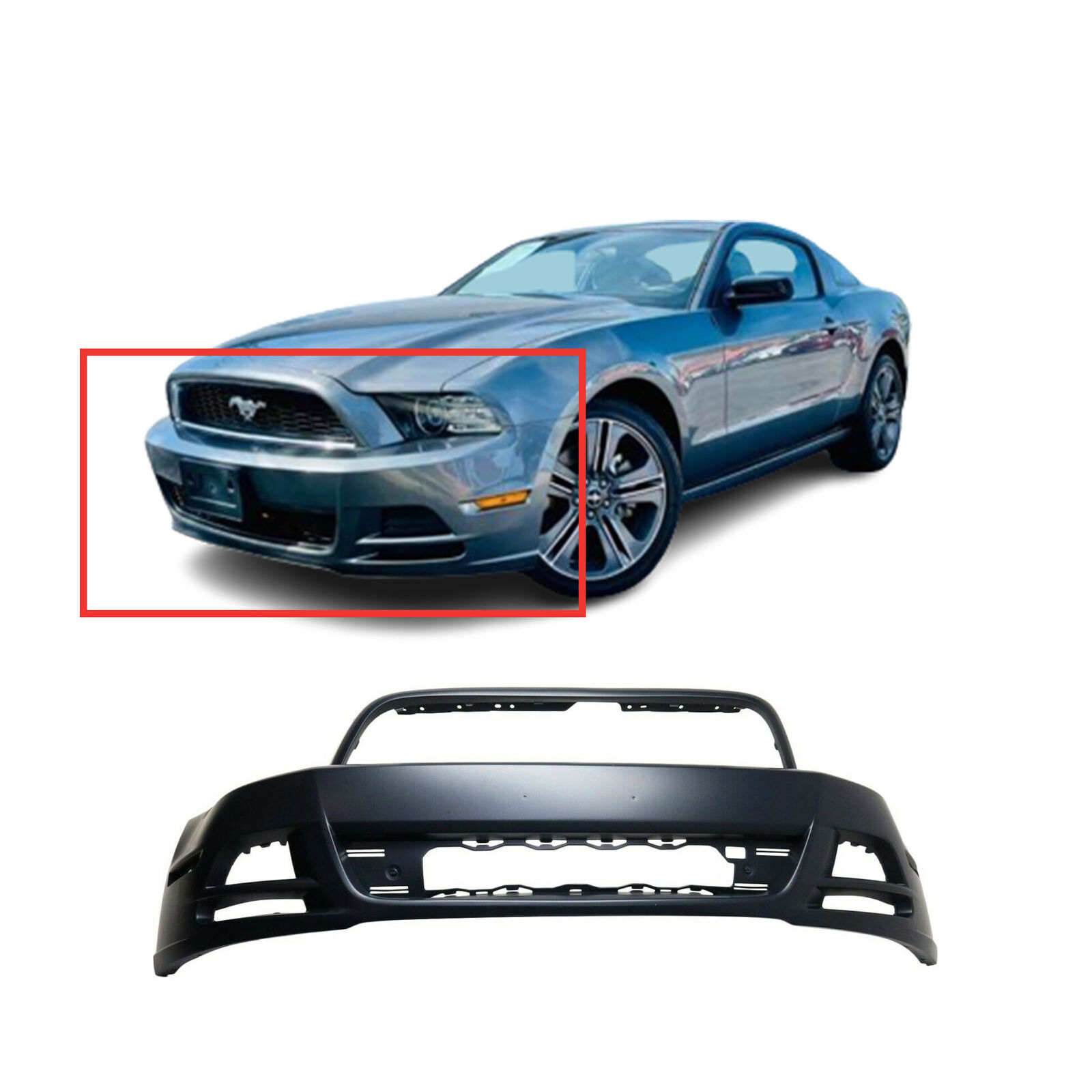 Primed Front Bumper Cover for 2013 2014 Ford Mustang