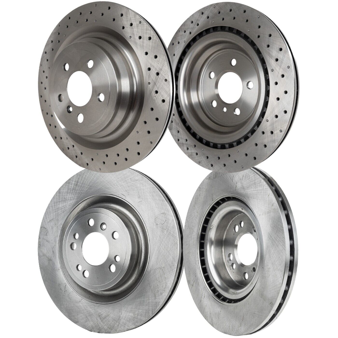 Front and Rear Disc Brake Rotors For 2017-2019 Mercedes Benz GLS450