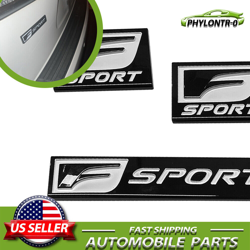 3x Black White F-Sport Emblem Fender Rear Side Badge For IS-F GS F RC IS250 350