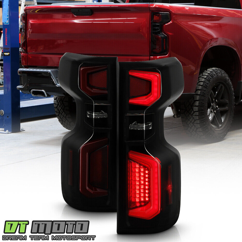 For 2019-2023 Chevy silverado 1500 [LED Type] Black Smoke Tail Light Brake Lamps