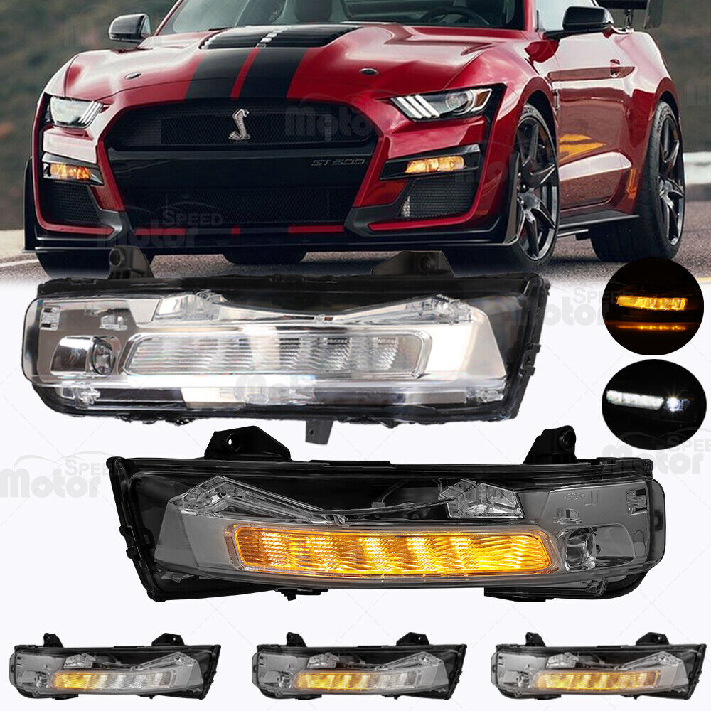 For Ford Mustang 2018 2019 2020 2021 2022 DRL LED Fog Lights W/Turn Signal Pair