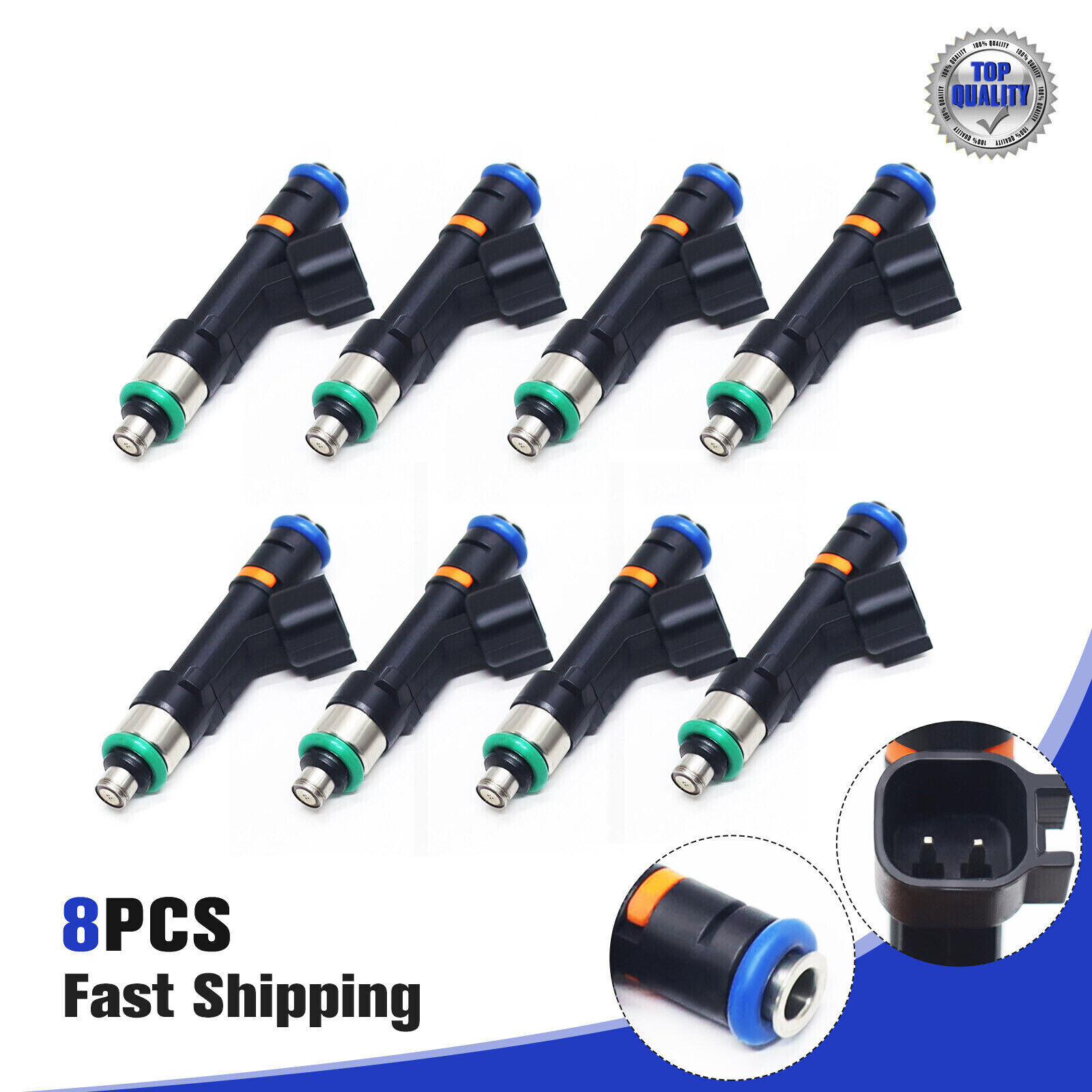 8x Upgraded Fuel Injectors For 2004 Ford F-150 XL XLT FX4 5.4L V8 0280158003