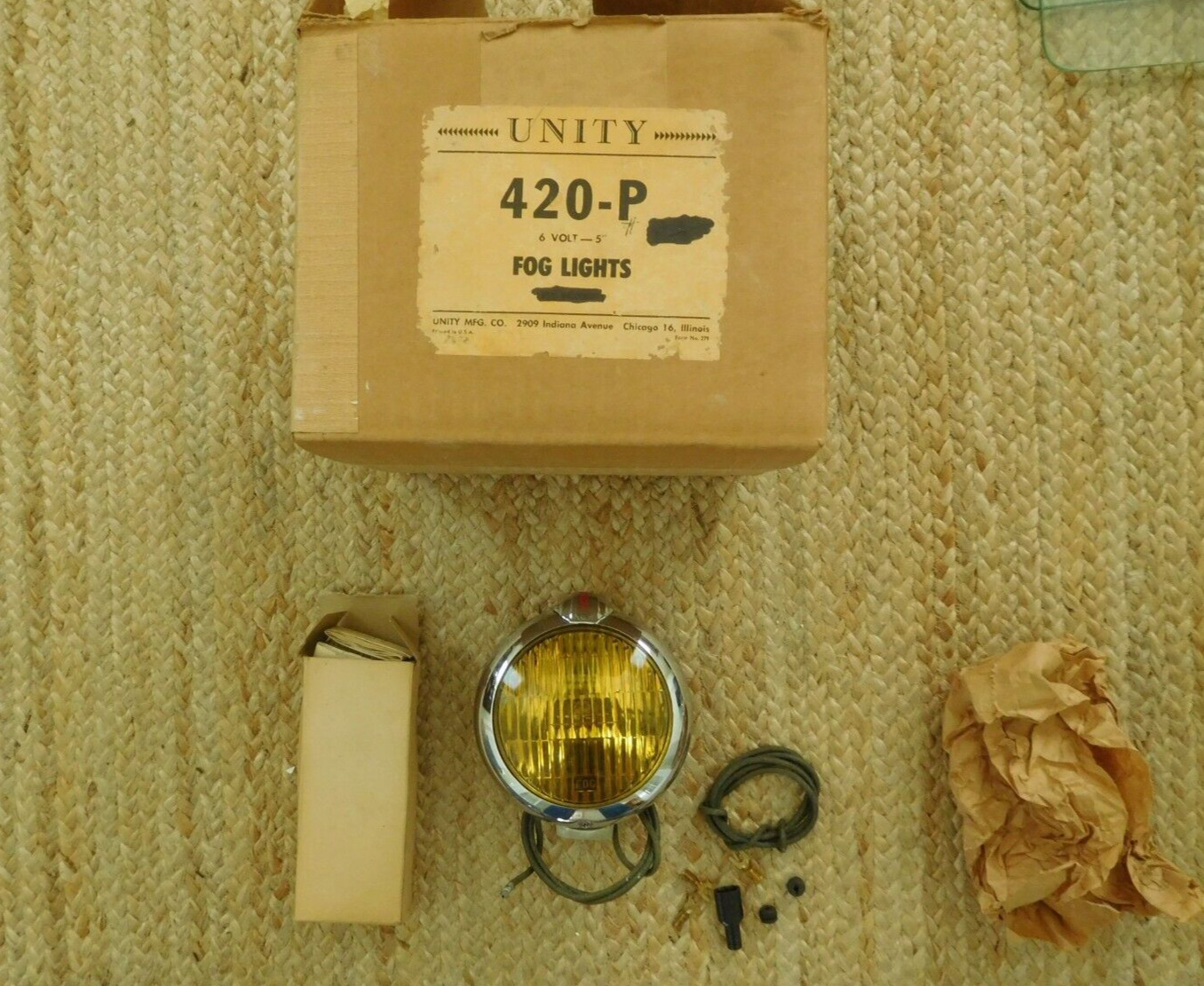 1940s 1950s Unity Fog Light Lamp Model H-1 6 volt NOS