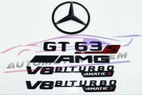 GT63S AMG V8 BITURBO 4MATIC+ Star Emblem Black Badge Combo Set for X290