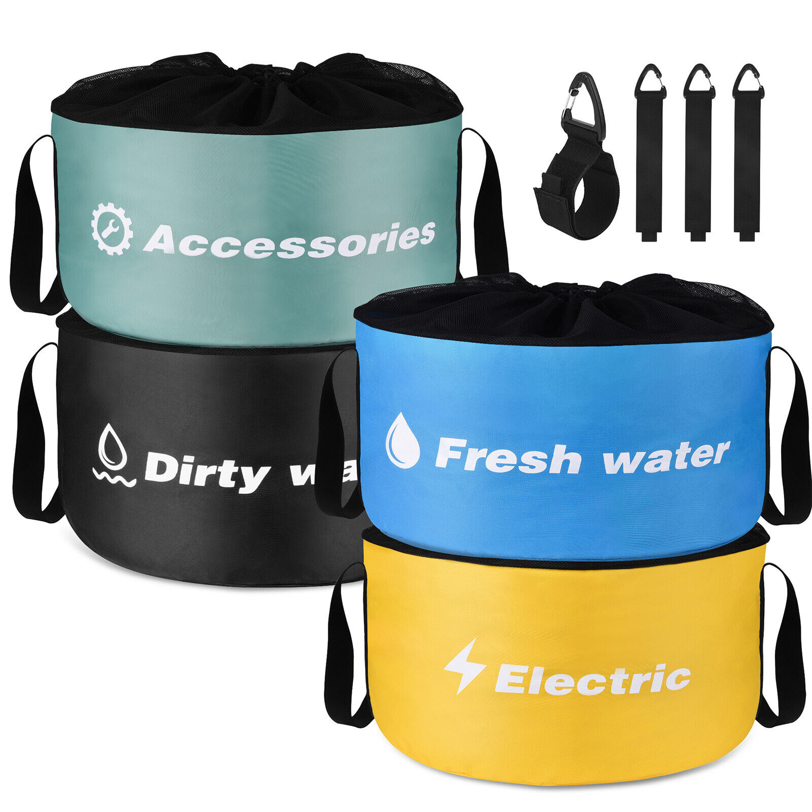 4-PACK Waterproof RV Hose Bag Storage, RV Utility Bag, Sewer Hose Bag w/4 Straps
