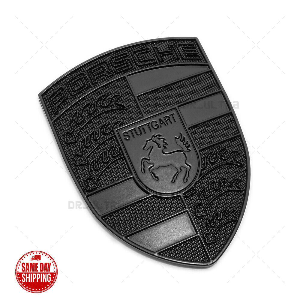 Refinished BLACK Custom Porsche Hood Crest Emblem Badge fits ALL popular models