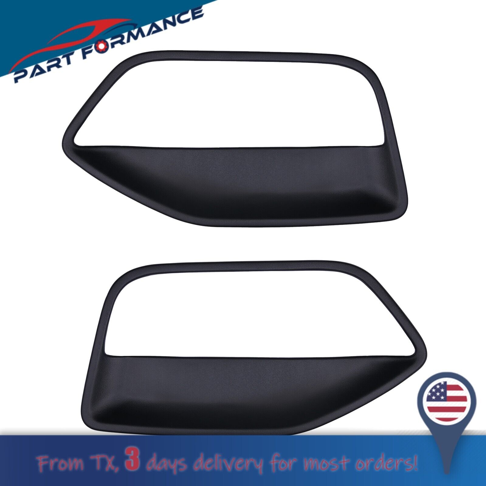 BLACK ABS For FORD MUSTANG 2005 -2009 Pair Interior Door Panel Insert Hard Cover