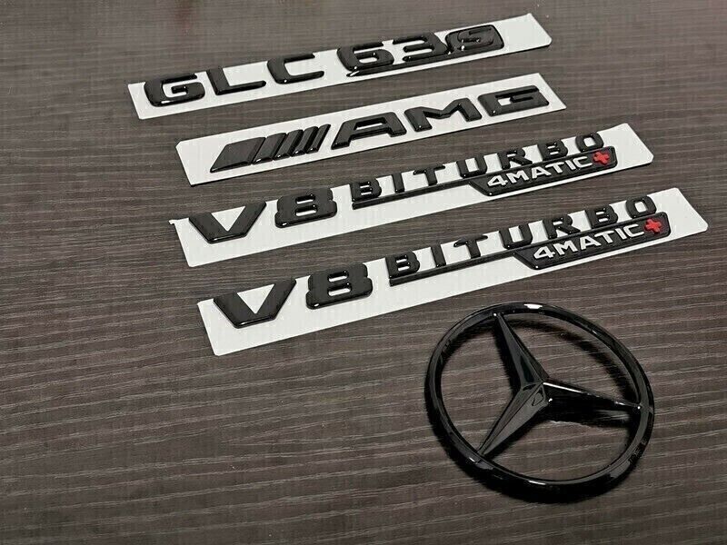 Black GLC63S AMG V8 BITURBO 4MATIC+ Star PACKAGE Emblem Badge Sticker X253s