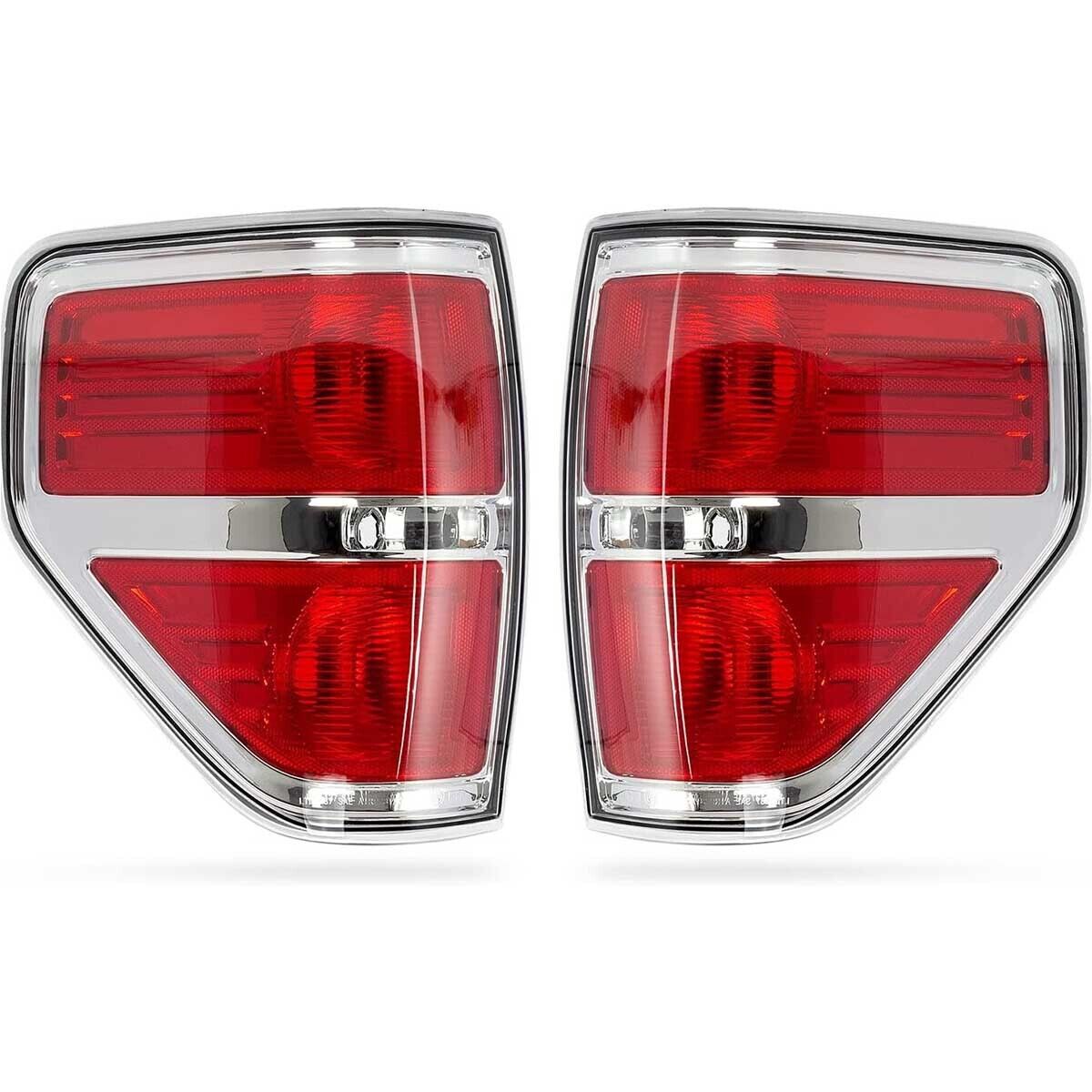 For 09-14 Ford F-150 F150 Styleside Truck Tail Lights Chrome Clear Brake Lamps