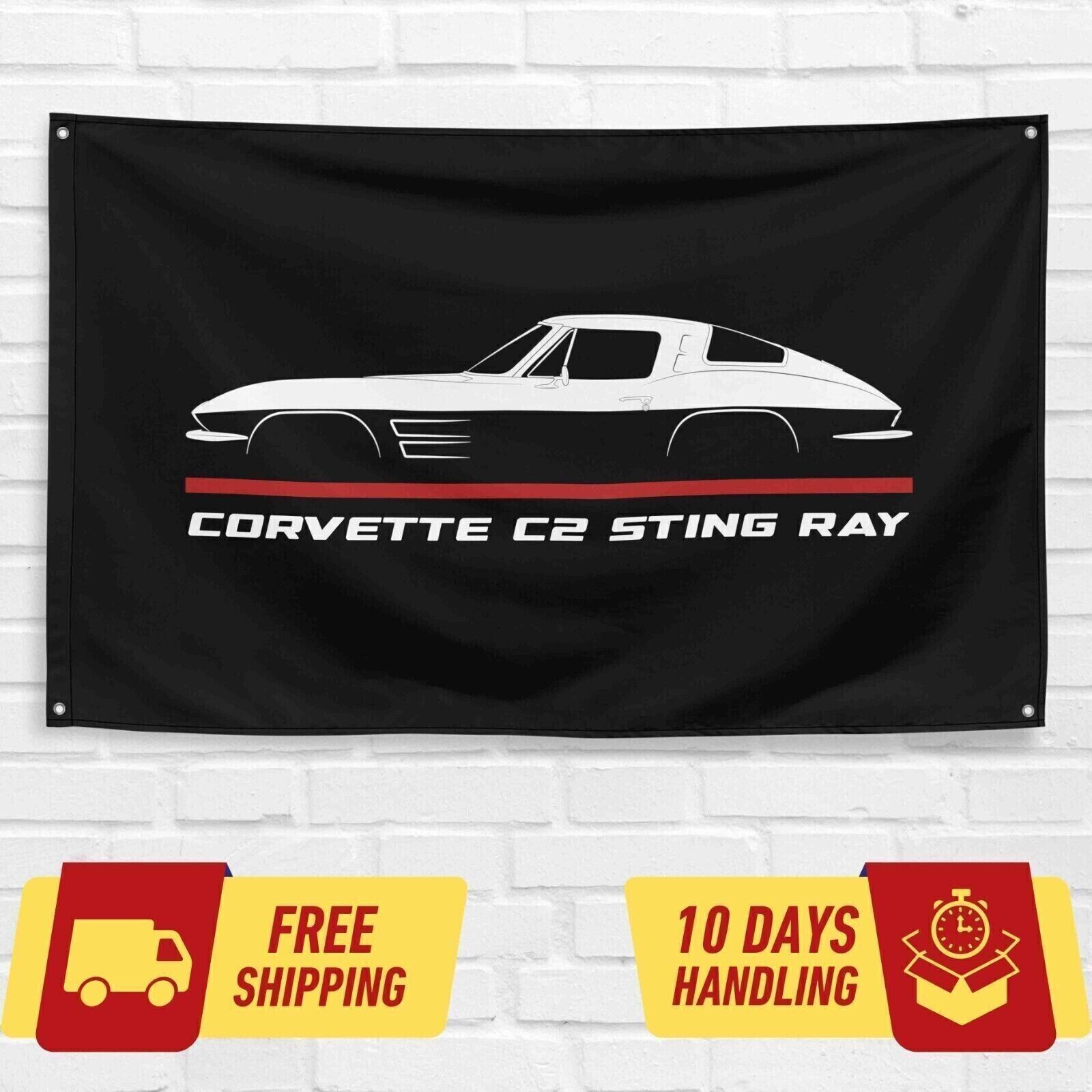 For Chevrolet Corvette C2 Sting Ray 1963-1964 Enthusiast 3x5 ft Flag Banner Gift