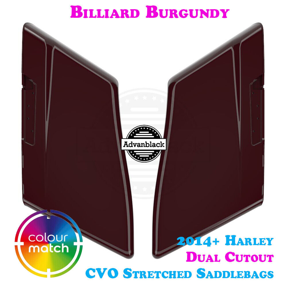 Billiard Burgundy CVO Tapered Extended Saddlebag Bottoms For 14+ Harley Street