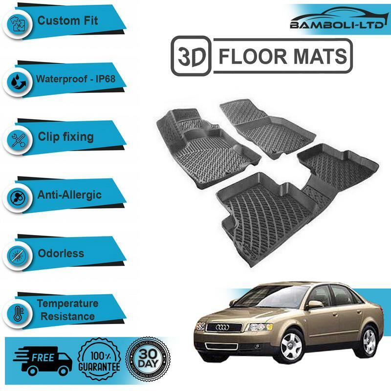 3D Molded Interior Car Floor Mat Liner for Audi A4 2001-2008 (Black)