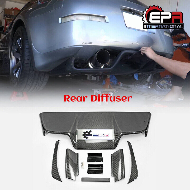 for Nissan 03-08 350z Z33 Infiniti G35 Coupe JDM TS Style Carbon Rear Diffuser