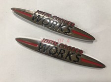 2Pcs JOHN COOPER WORKS 135mm x 15mm Rear Trunk Badge Emblem for Car Mini Cooper picture