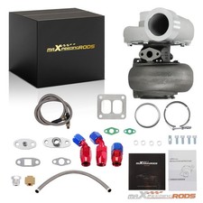 GT45 V-Band Turbo Turbocharger 600+HPs 1.05 A/R + Oil Feed Return Line Kit picture