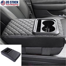 Car Center Console Armrest Pillow Armrest Cover Cushion With Cup Phone Holder picture