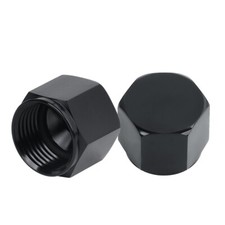 LokoCar 6AN Flare Cap Block off Fitting Plug Aluminum Alloy Black 2Pcs picture