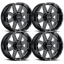 (Set-4) Raceline Hostage Black Milled 22x12 5x150 -44mm Wheels Rims 22 Inch picture